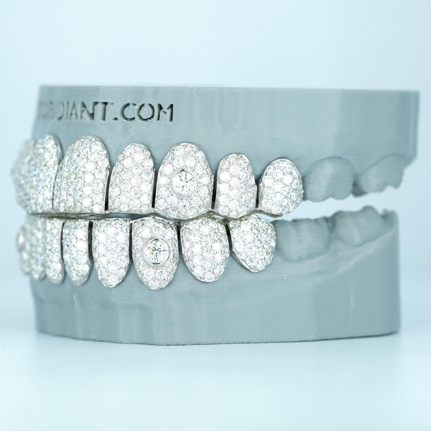 15 Pointer Stone On Fang VVS Moissanite Diamond Grillz - Agoradiant