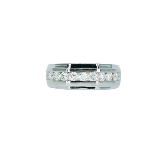 8A1G: Men Round VVS Moissanite Diamond Ring - Agoradiant