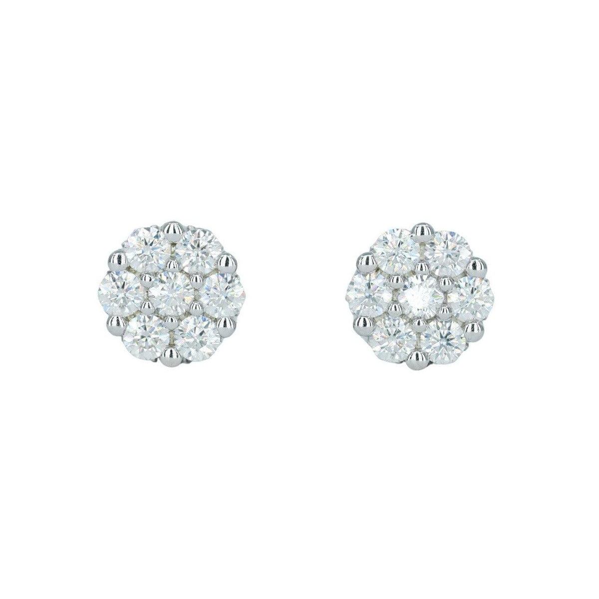 9032:White Small Full Buss Down VVS Moissanite diamond Flower Earring - Agoradiant
