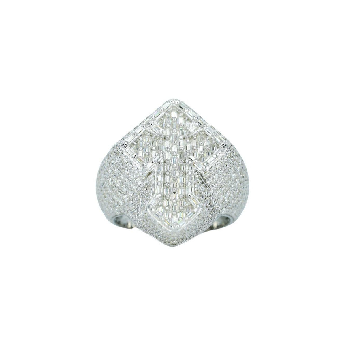 9151: Cross Baguette And Round VVS Moissanite Ring - Agoradiant