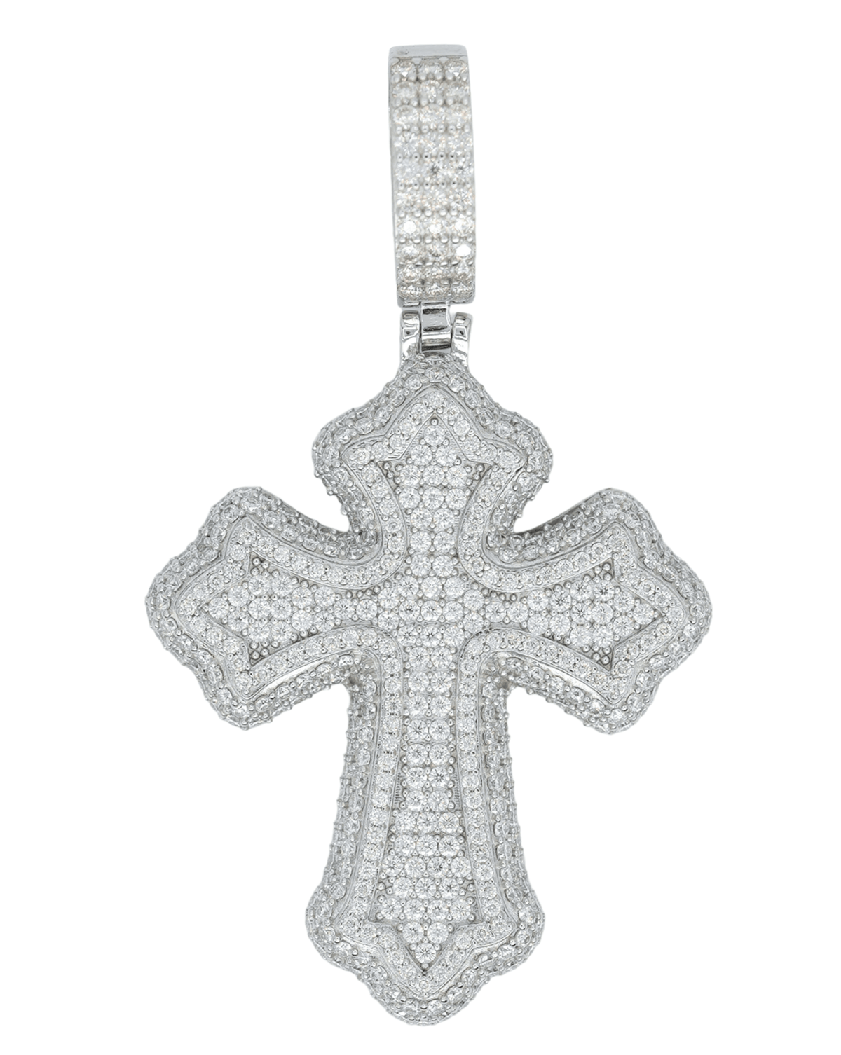 Round VVS Moissanite Diamond Cross Pendant - Agoradiant