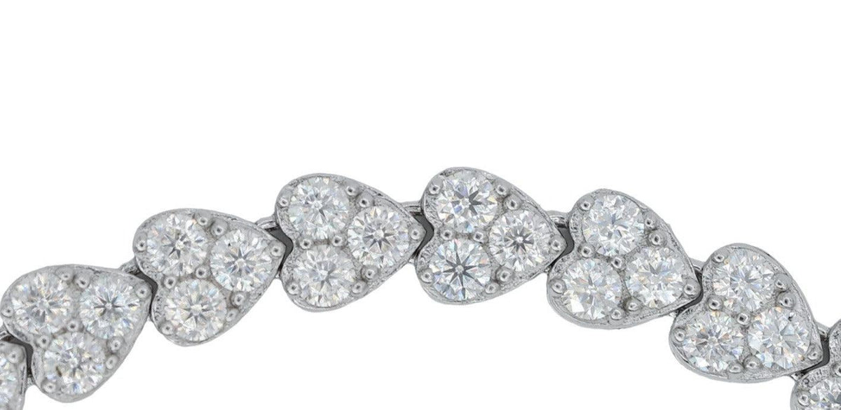 Round VVS Moissanite Diamond Heart Women Bracelet - Agoradiant