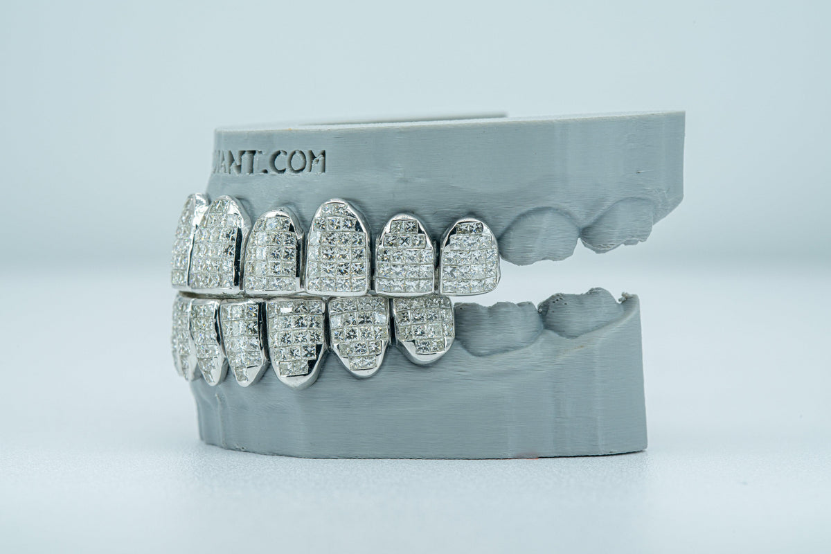 VVS Lab Diamond Princess Cut Invisible Grillz - Agoradiant