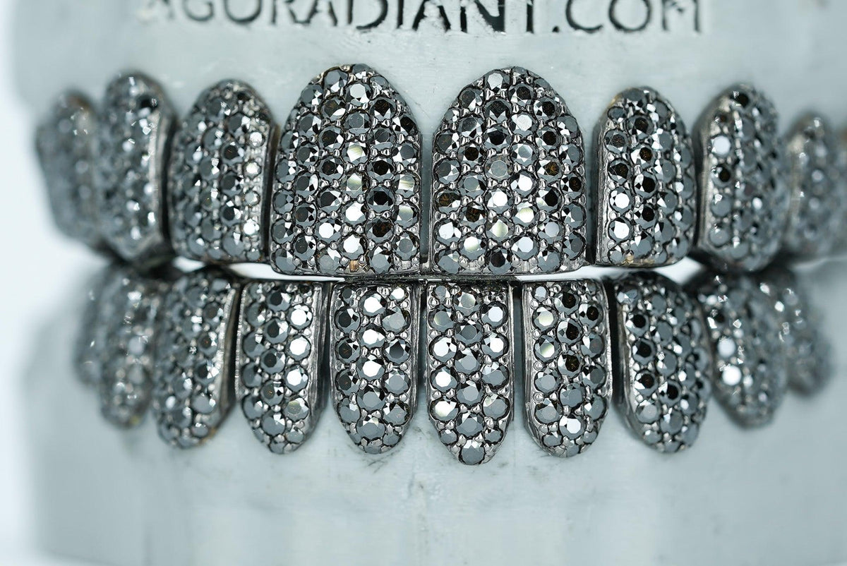 Black VVS Moissanite Diamond Grillz - Agoradiant