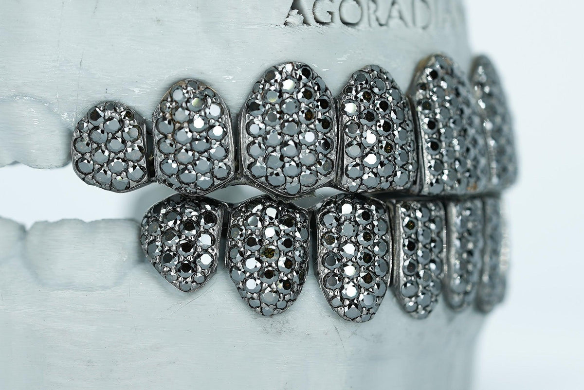 Black VVS Moissanite Diamond Grillz - Agoradiant