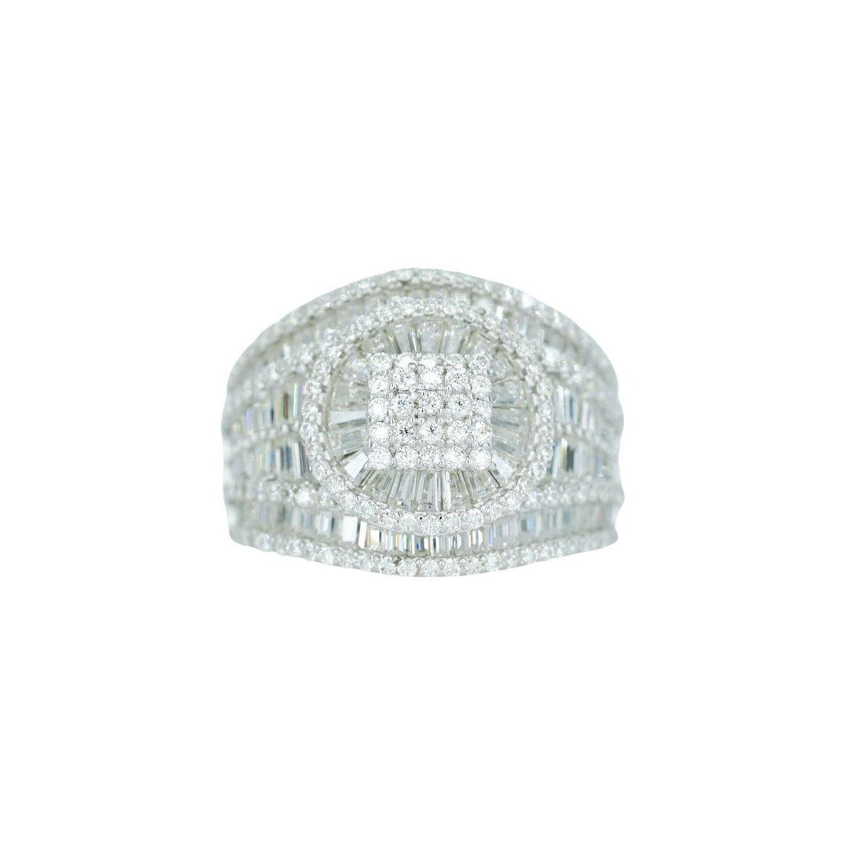 custom baguette and Round VVS Moissanite Diamond Ring - Agoradiant