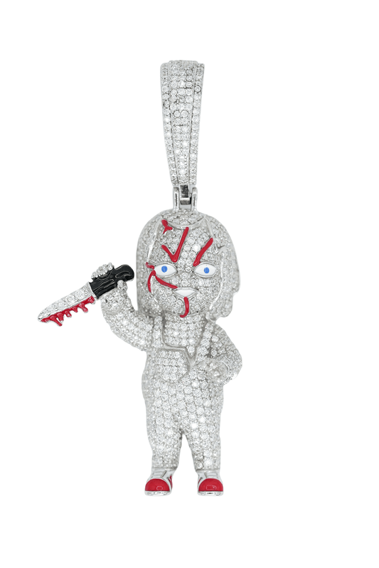 Custom Round VVS Moissanite Small Chucky Pendant - Agoradiant