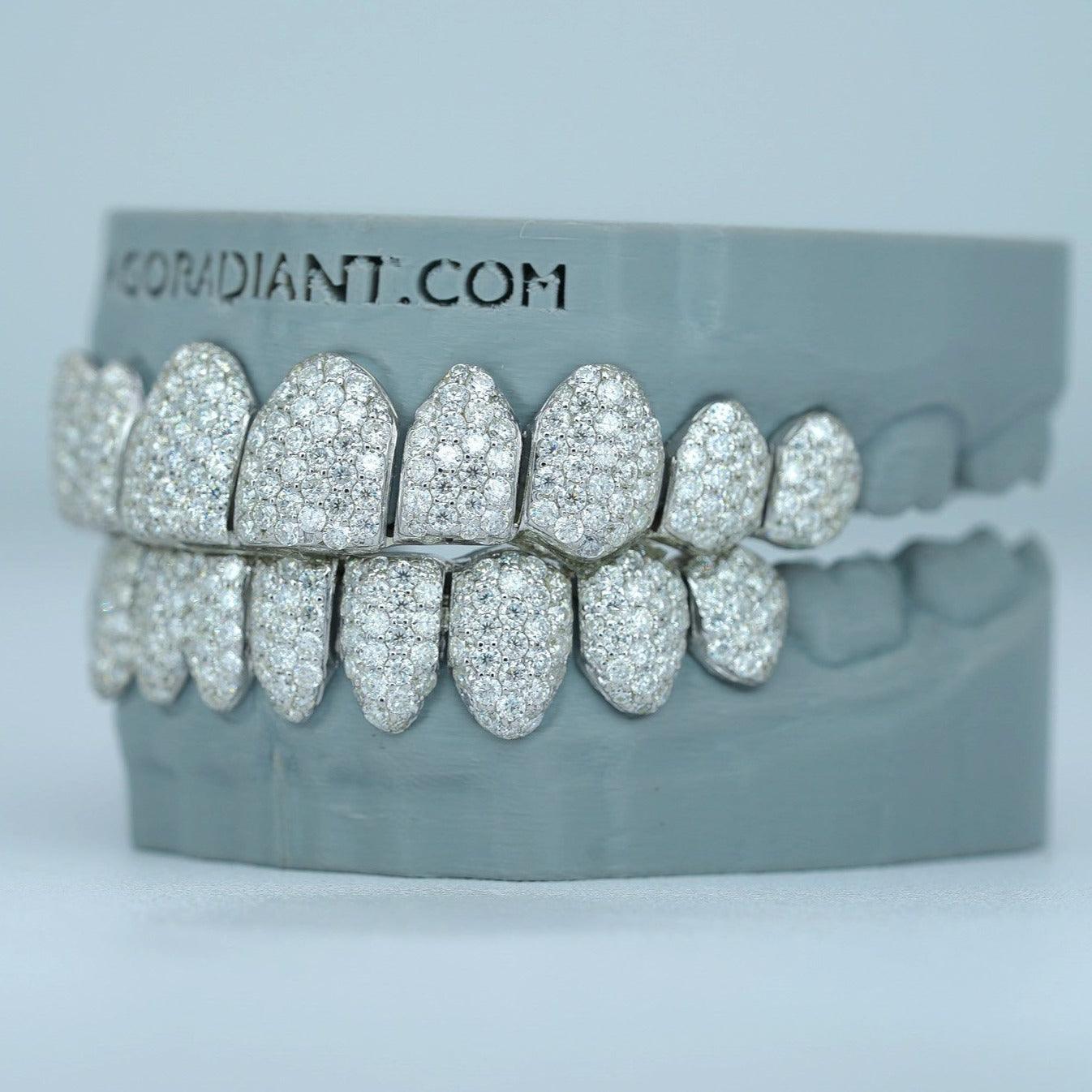 Full Bust Down VVS Moissanite Diamond Grillz - Agoradiant