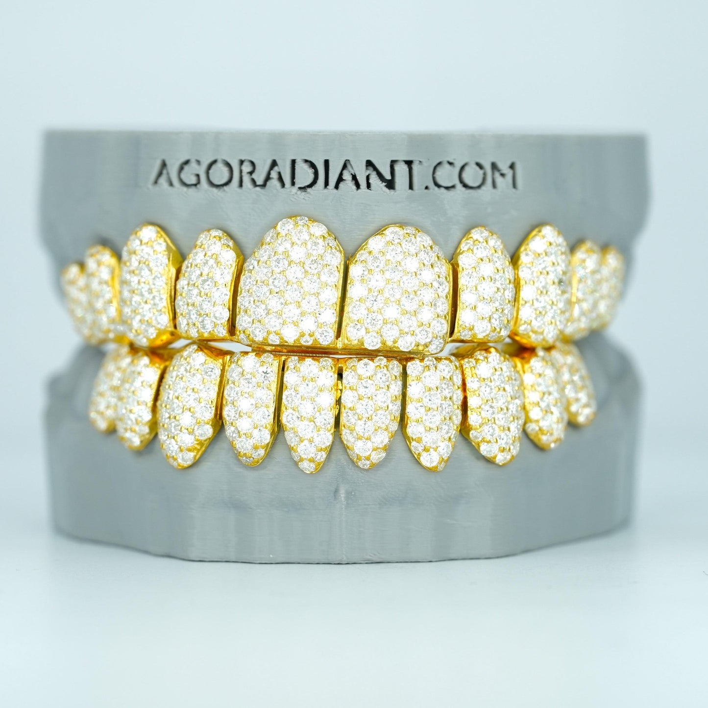 Full Bust Down VVS Moissanite Diamond Grillz - Agoradiant