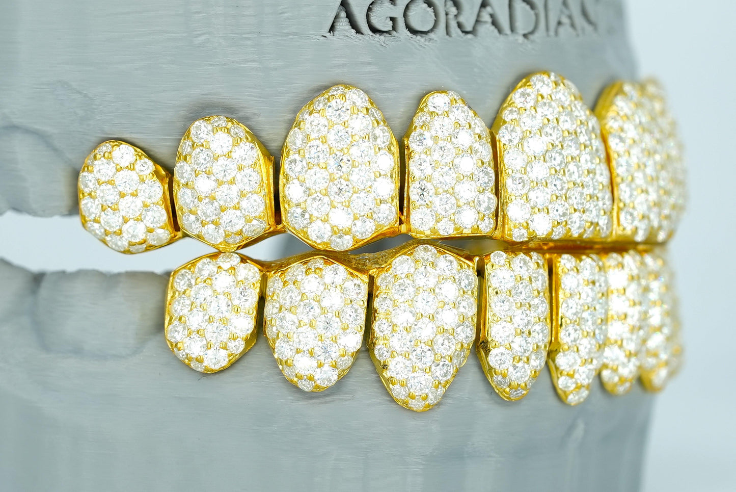 Full Bust Down VVS Moissanite Diamond Grillz - Agoradiant