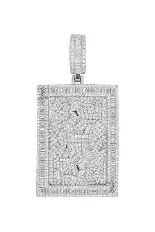 Round And Baguette VVS Moissanite King Of Diamond Pendant - Agoradiant