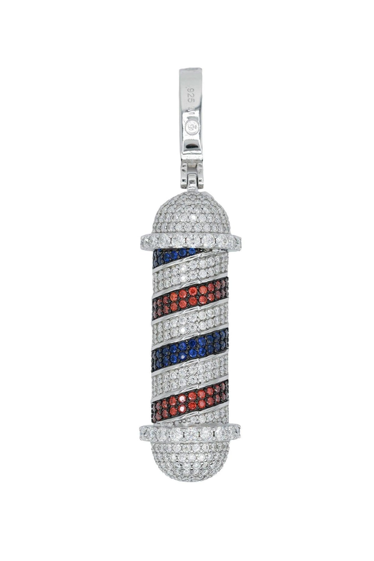Round VVS Moissanite Diamond Barber Pole Pendant - Agoradiant