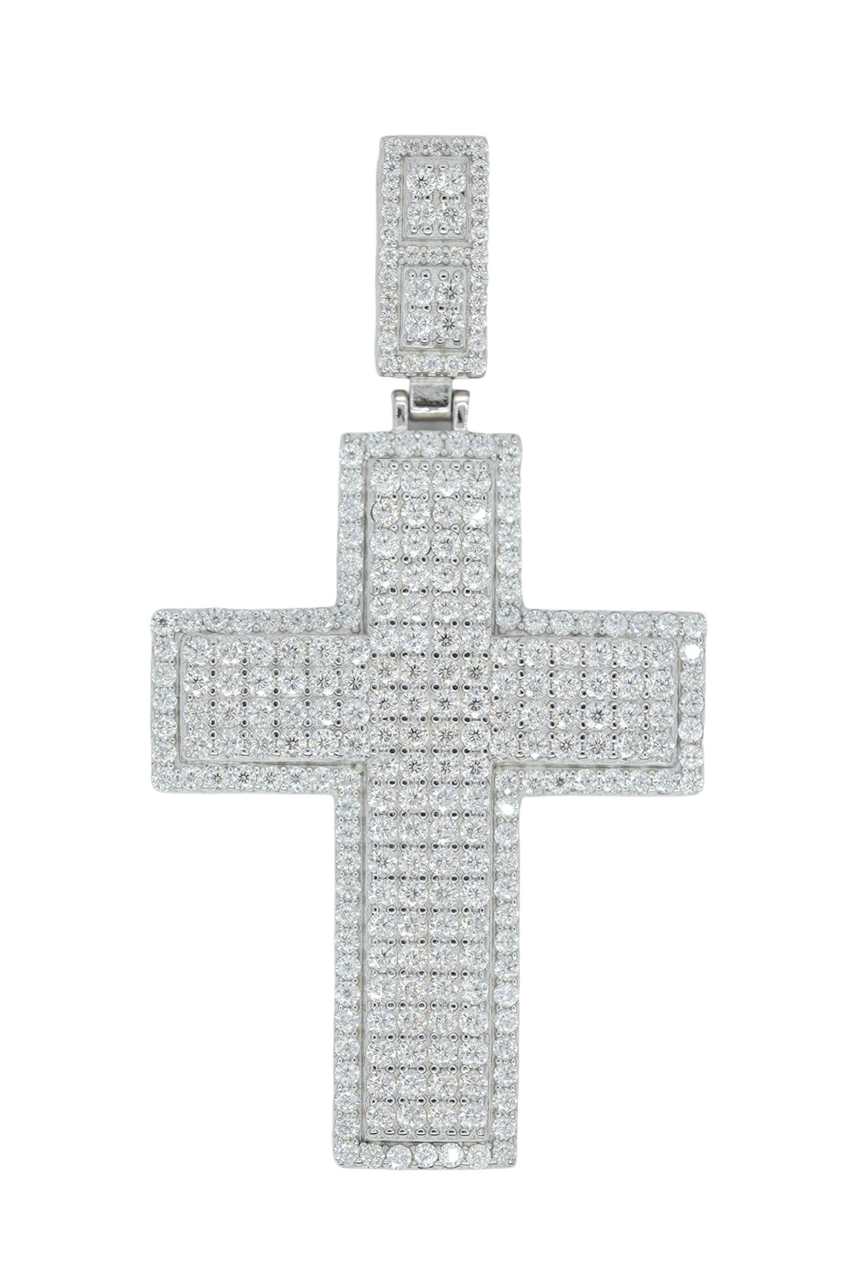 Round VVS Moissanite Diamond Cross Pendant - Agoradiant