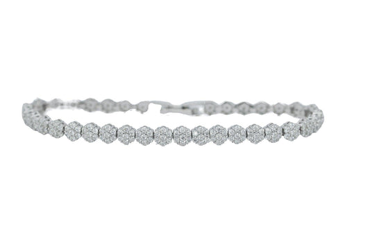 Round VVS Moissanite Diamond Flower Women Bracelet - Agoradiant