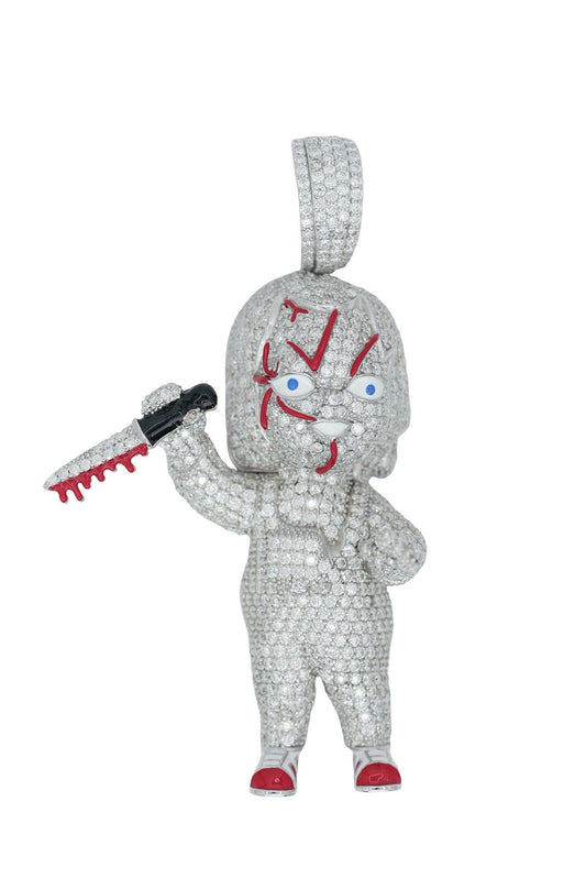 Round VVS Moissanite Diamond Large Chucky Pendant - Agoradiant