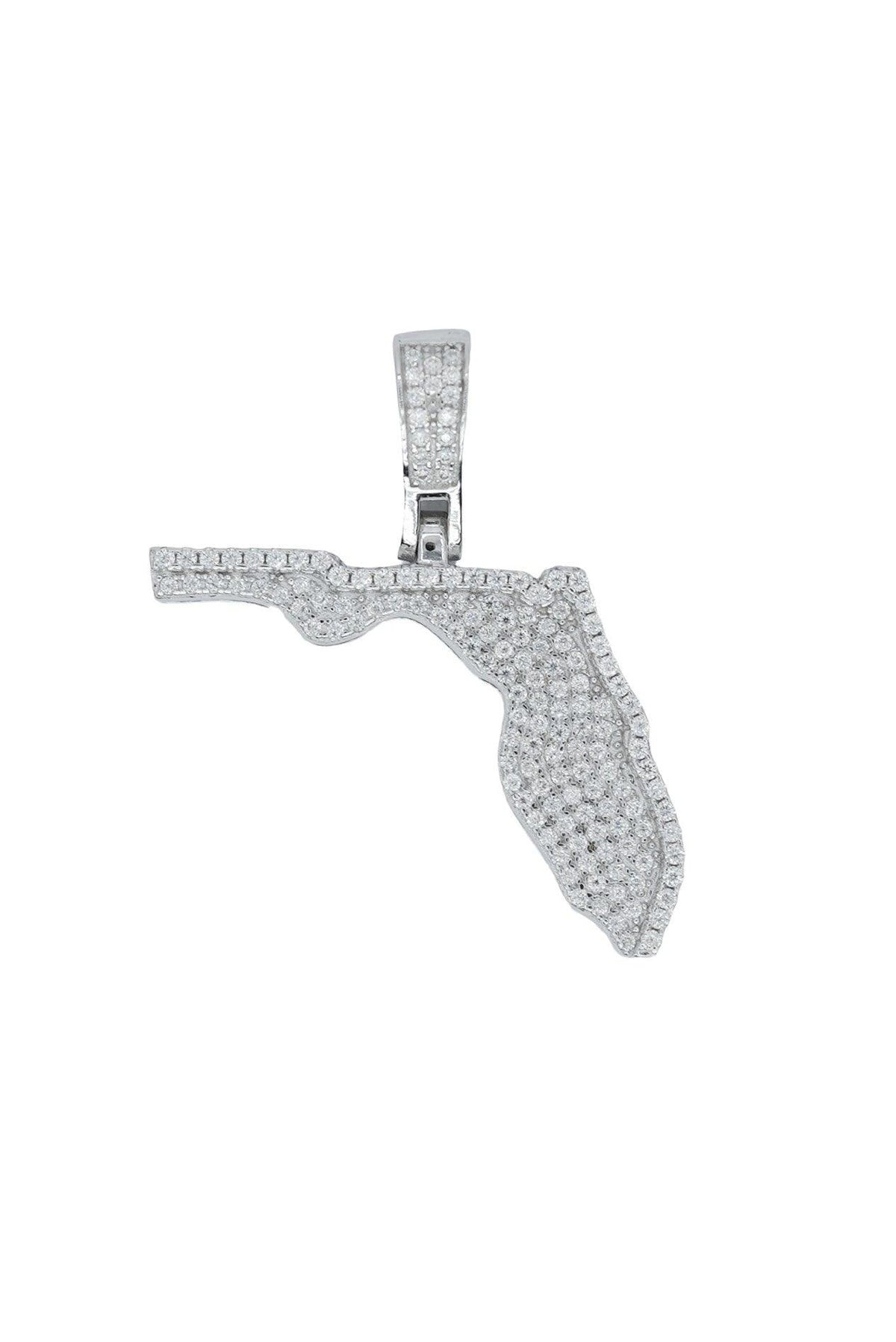 Round VVS Moissanite Diamond Small Florida State Pendant - Agoradiant
