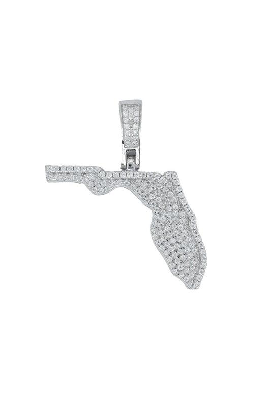 Round VVS Moissanite Diamond Small Florida State Pendant - Agoradiant