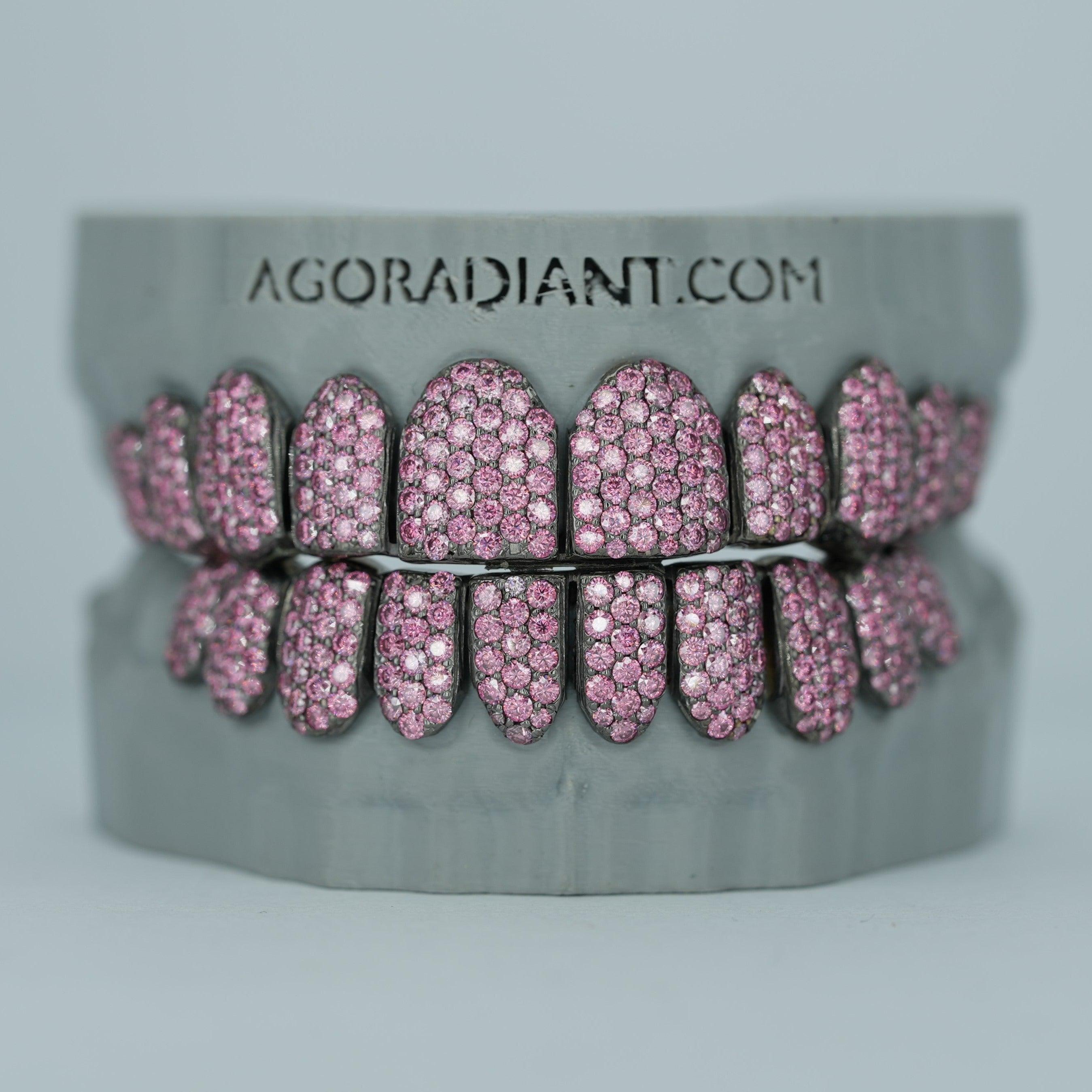 Valentine Pink VVS Moissanite Diamond Grillz - Main Image