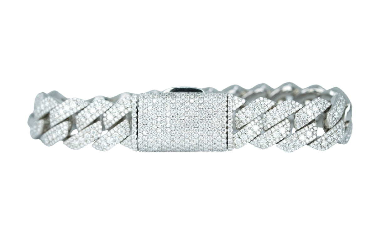 14 mm VVS Moissanite Diamond Cuban Bracelet - Agoradiant