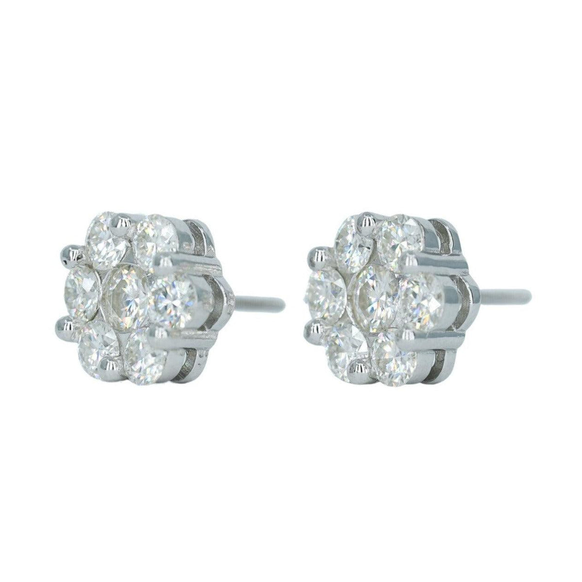 43019:Medium White Flower Earring - Agoradiant