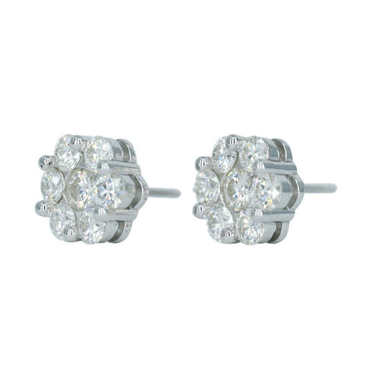 43019:Medium White Flower Earring - Agoradiant