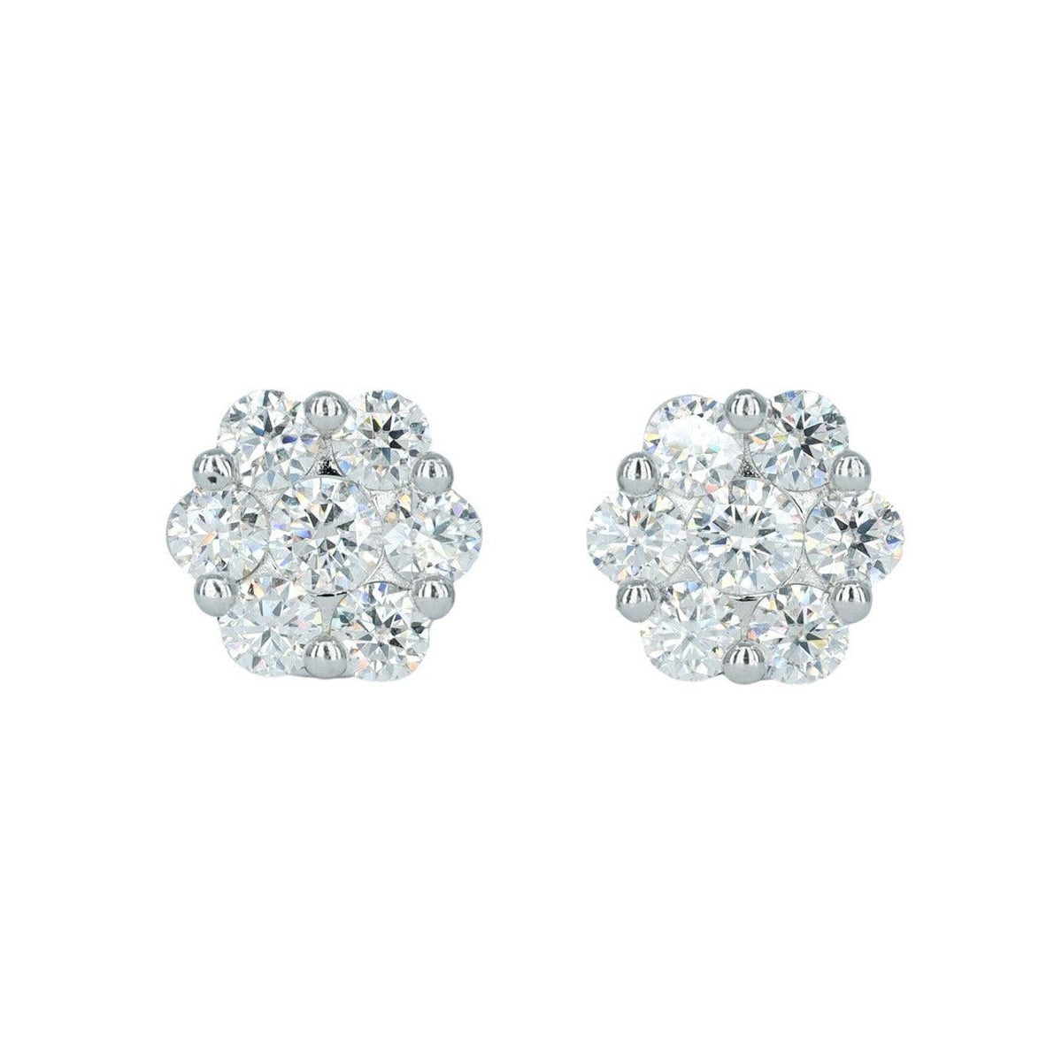 43019:Medium White Flower Earring - Agoradiant