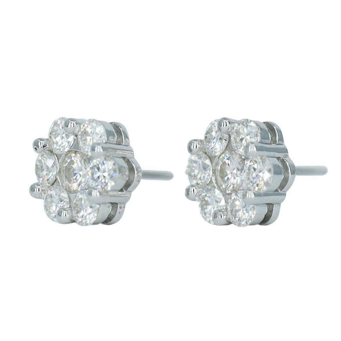 43020: Large White Flower Earring - Agoradiant