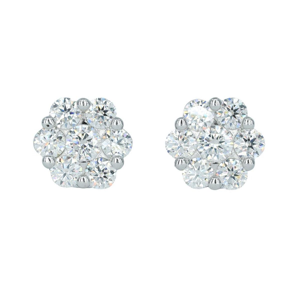 43020: Large White Flower Earring - Agoradiant