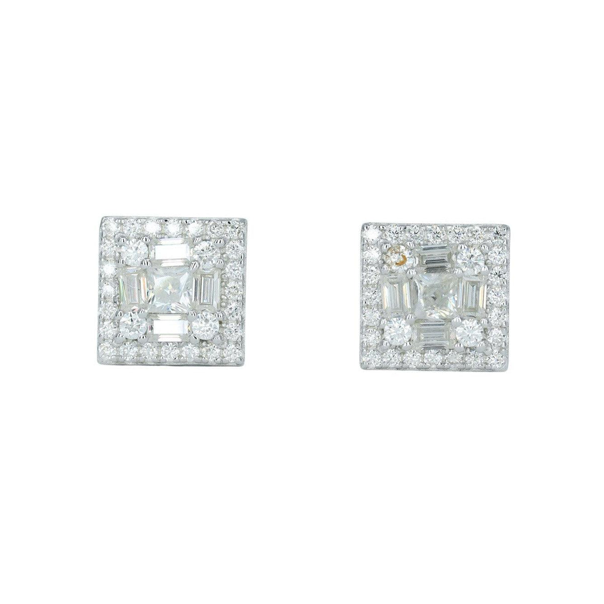 6976: Round And Baguette Diamond Earing - Agoradiant