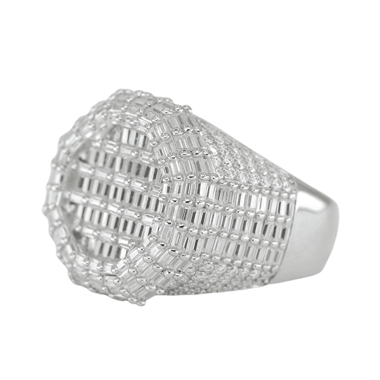 7896:Baguette And Round VVS Moissanite Diamond Ring - Agoradiant