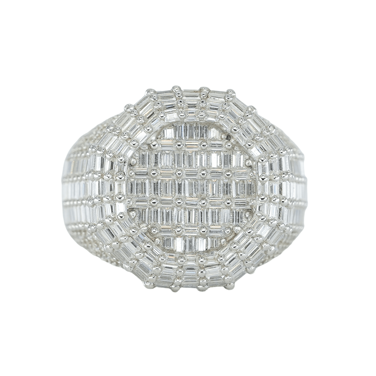 7896:Baguette And Round VVS Moissanite Diamond Ring - Agoradiant