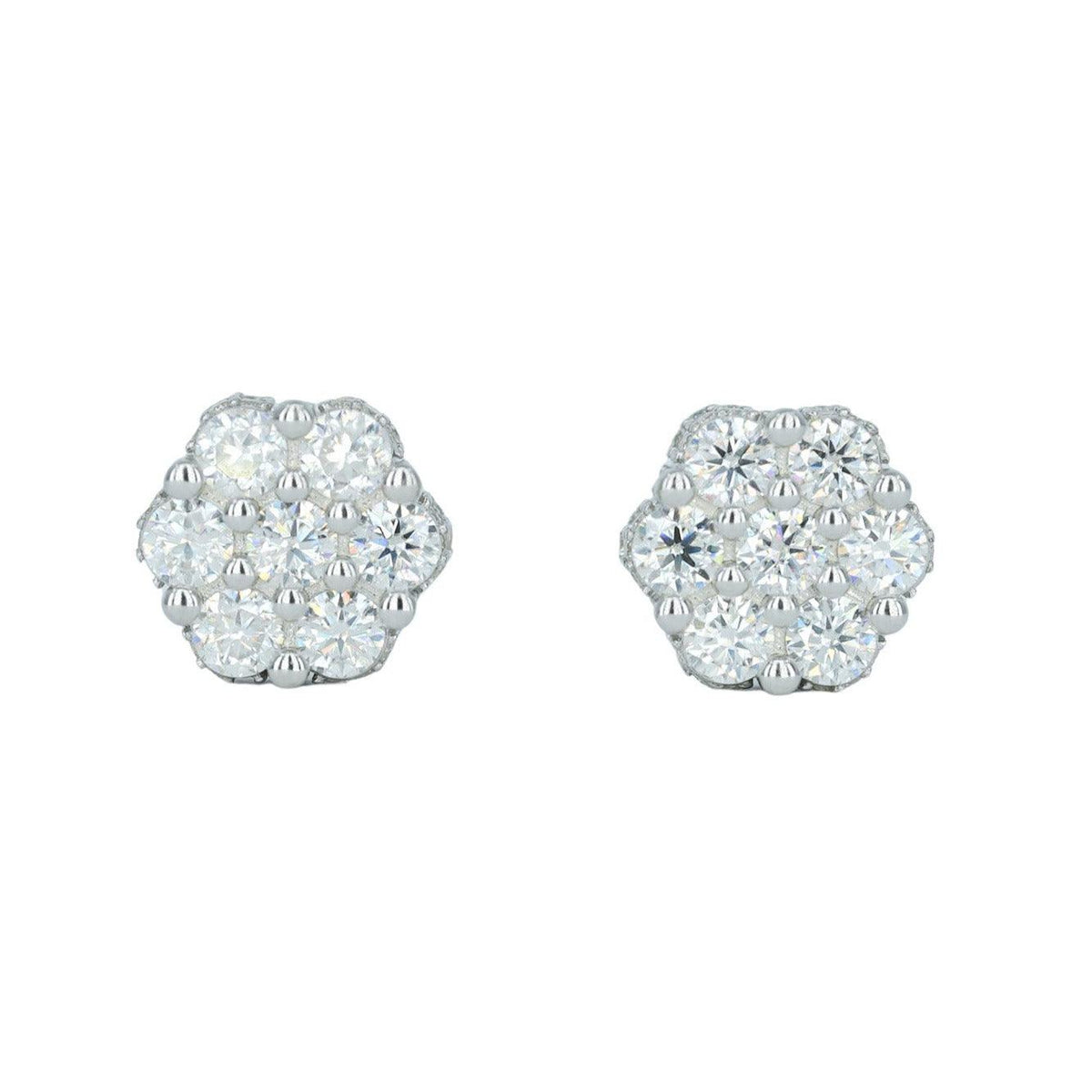 9033: Medium Full Buss Down White Small Flower Earring - Agoradiant