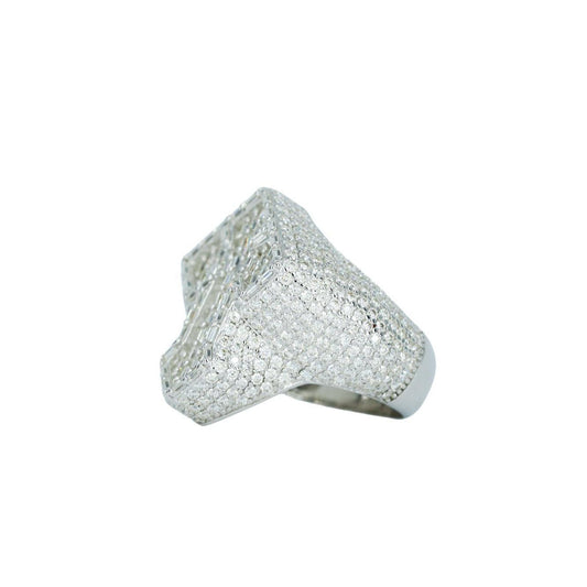 9151: Cross Baguette And Round VVS Moissanite Ring - Agoradiant