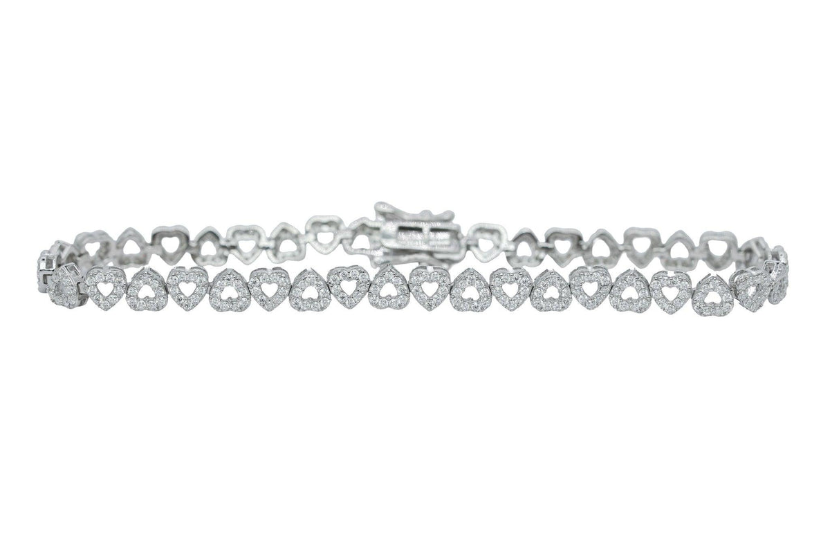 Round VVS Moissanite Diamond Heart Women Bracelet - Agoradiant