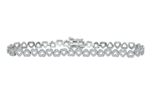 Round VVS Moissanite Diamond Heart Women Bracelet - Agoradiant