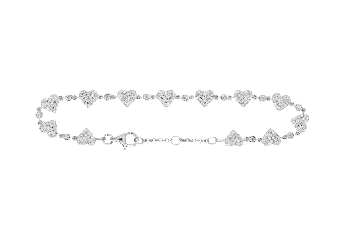 Round VVS Moissanite Diamond Heart Women Bracelet - Agoradiant