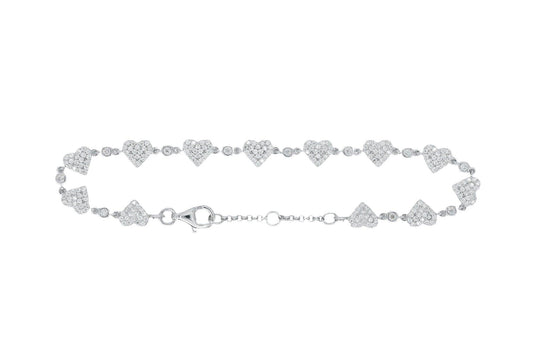 Round VVS Moissanite Diamond Heart Women Bracelet - Agoradiant