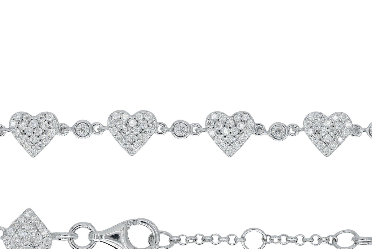 Round VVS Moissanite Diamond Heart Women Bracelet - Agoradiant