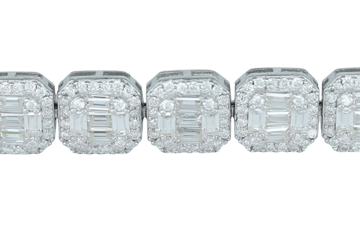 Round And Baguette VVS Moissanite Diamond Bracelet - Agoradiant