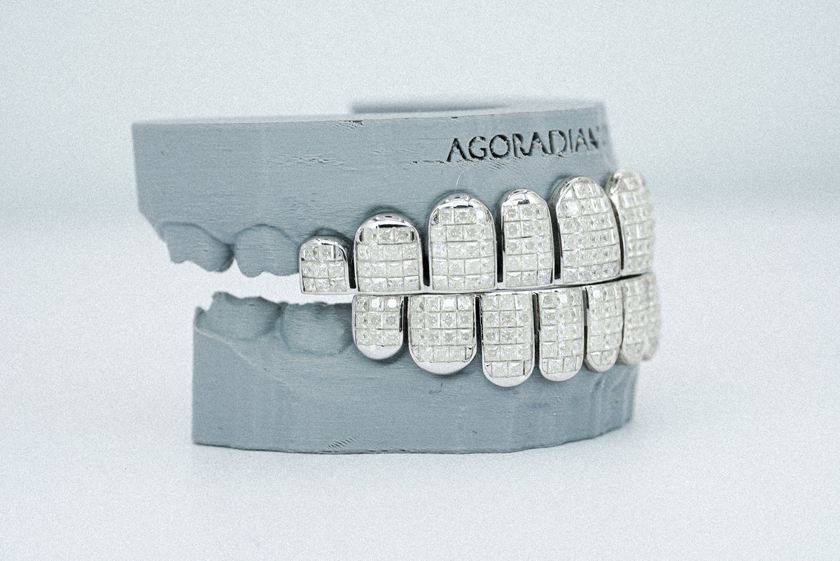 Invisible Princess cut VVS Moissanite Diamond Grillz