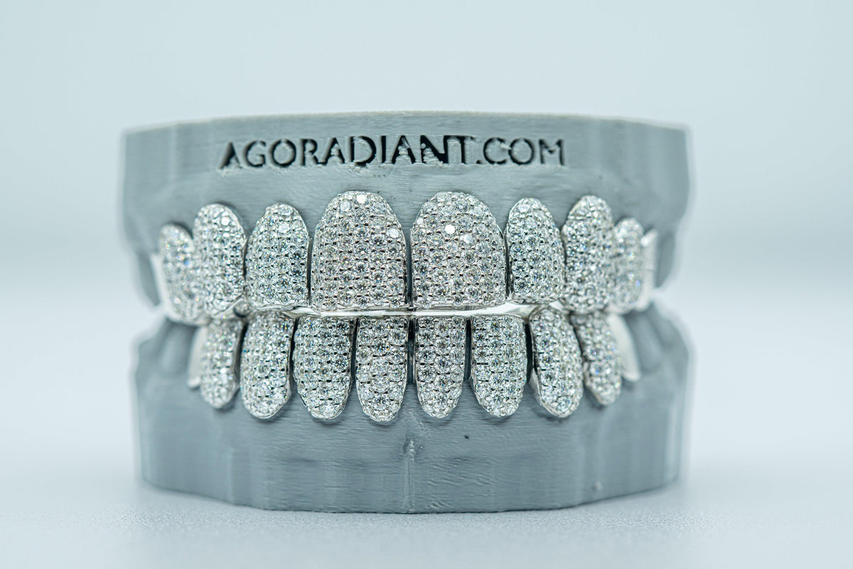 Full Bust Down VVS Moissanite Diamond Grillz - Agoradiant