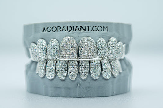Full Bust Down VVS Moissanite Diamond Grillz - Agoradiant