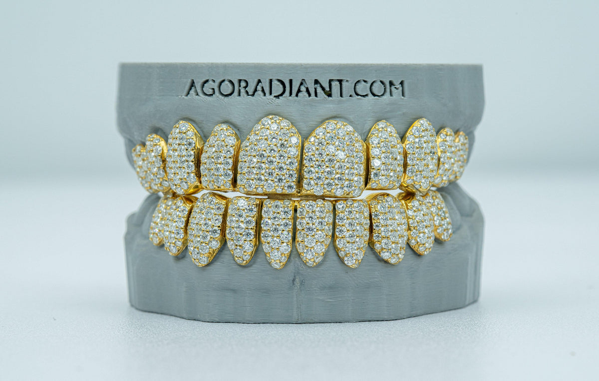Full Bust Down VVS Moissanite Diamond Grillz - Agoradiant