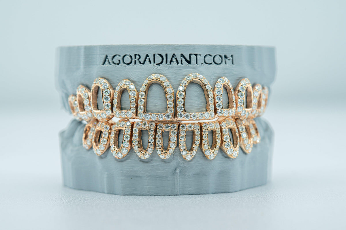 Open Face Bust Down VVS Moissanite Diamond Grillz - Agoradiant