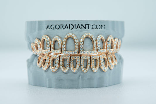 Open Face Bust Down VVS Moissanite Diamond Grillz - Agoradiant