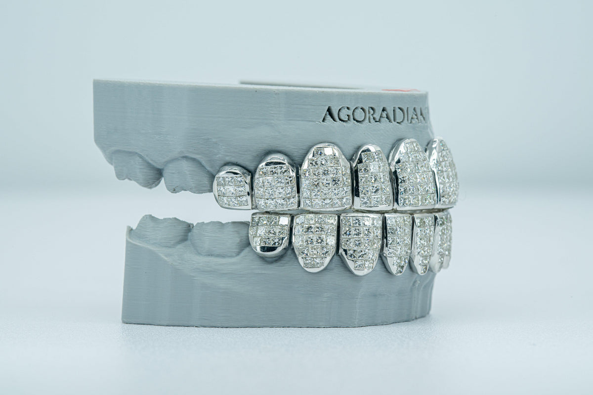 VVS Lab Diamond Princess Cut Invisible Grillz - Agoradiant