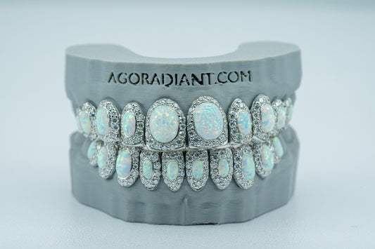 Opal With VVS Moissanite Diamond Grillz