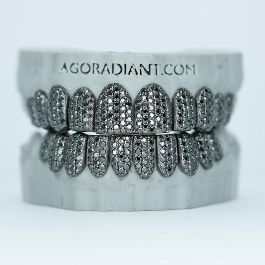 Black VVS Moissanite Diamond Grillz - Agoradiant