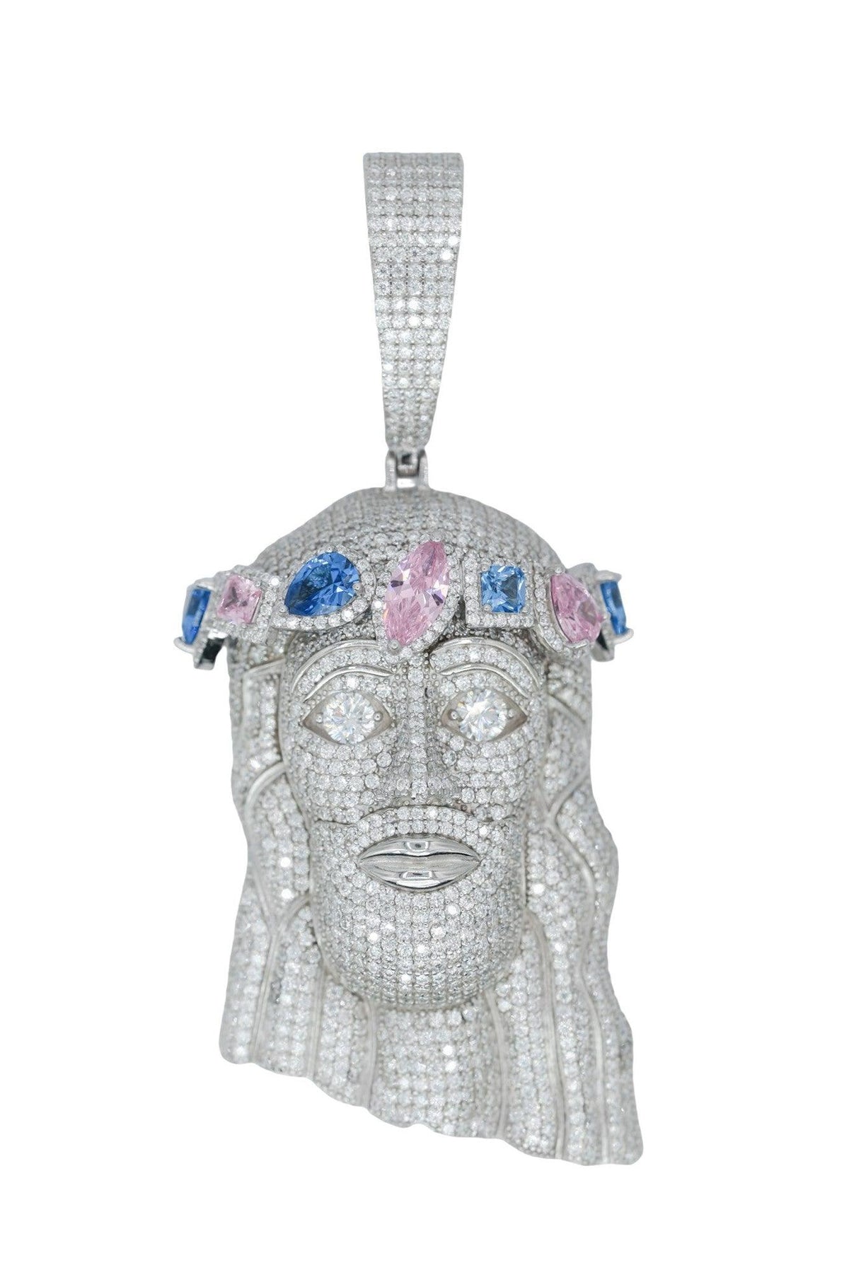 Custom Round VVS Moissanite Diamond Jesus Pendant - Agoradiant