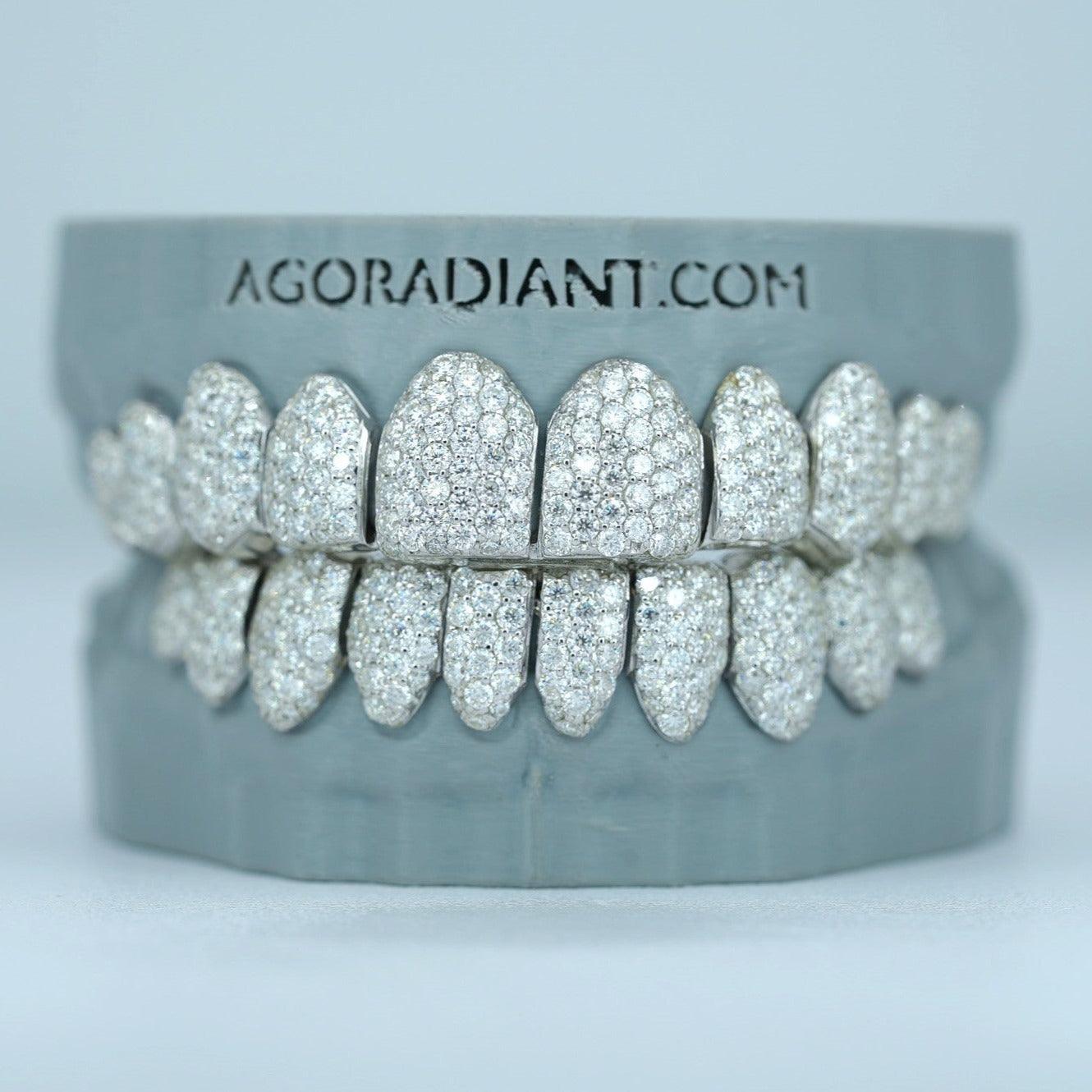 Full Bust Down VVS Moissanite Diamond Grillz Agoradiant